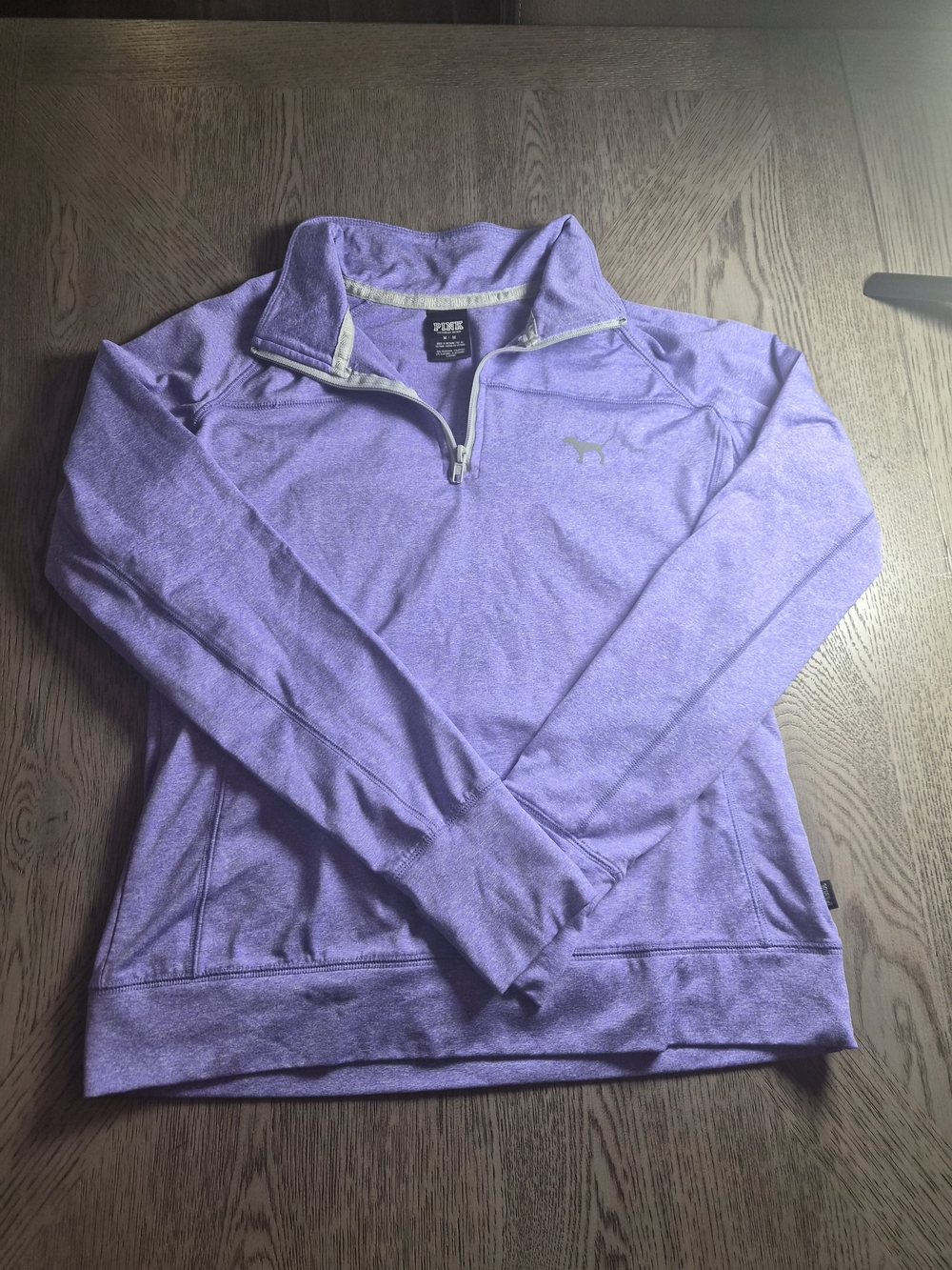 PINK Victoria's Secret Lavender V-Neck Pullover Quarter-Zip